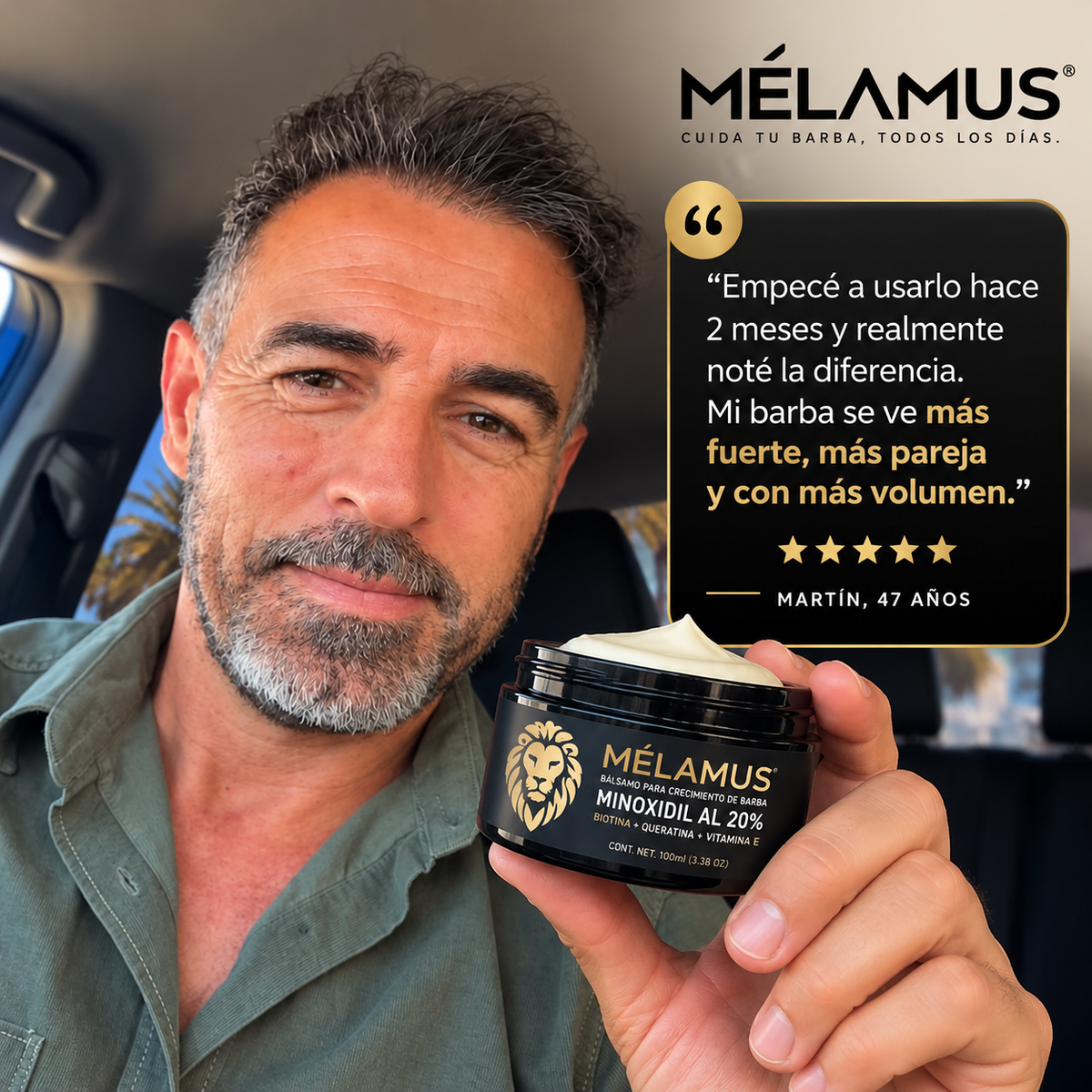 Crema MÉLAMUS™ — Recuperá la apariencia de tu barba